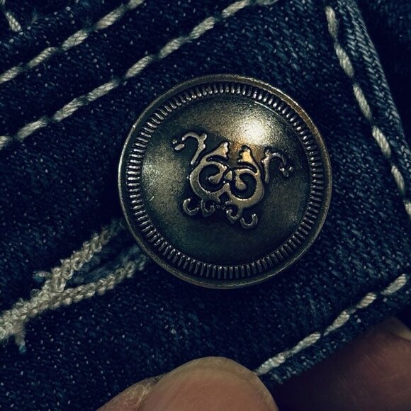 ND WEEKEND Jeans Women's Sz 6 Dark Blue Skinny‎ Embroidered Studs Stones Pockets - Picture 5 of 16